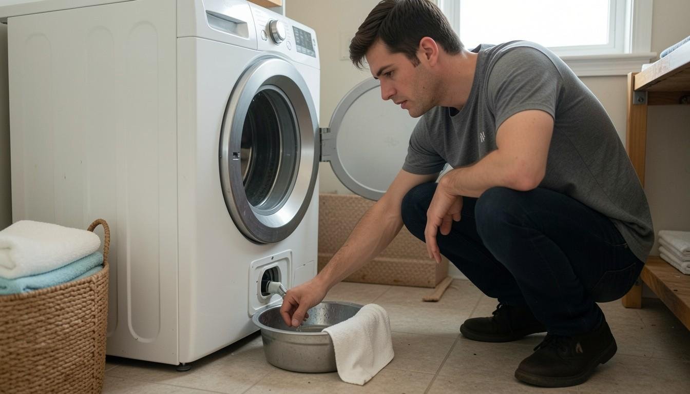 Water Not Draining from Washer Pump Failure or Clog